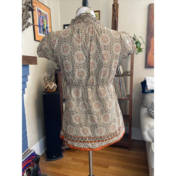 NEW Vintage Studio Y Babydoll Y2k Women L Sleeveless Top Boho Deep V Neck NOS - Picture 4 of 7